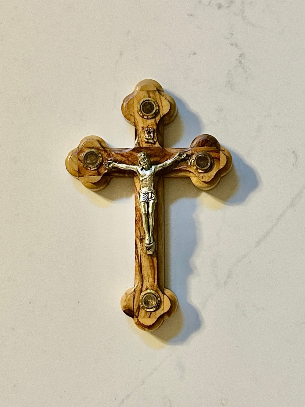 Handcrafted Crucifix Olive Wood Holy Land Jerusalem 5” Wall Hanging Jesus INRI